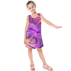 Infinity Painting Purple Kids  Sleeveless Dress by DinkovaArt