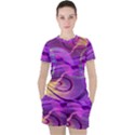 Infinity Painting Purple Women s Tee and Shorts Set View1