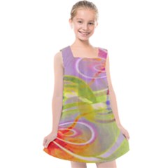 Infinity Painting Green Kids  Cross Back Dress by DinkovaArt