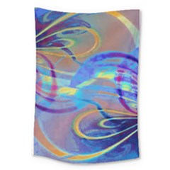 Infinity Painting Blue Large Tapestry by DinkovaArt