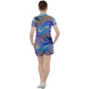 Infinity Painting Blue Women s Tee and Shorts Set View2