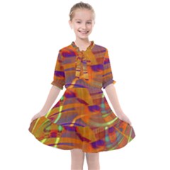 Infinity Painting Orange Kids  All Frills Chiffon Dress by DinkovaArt