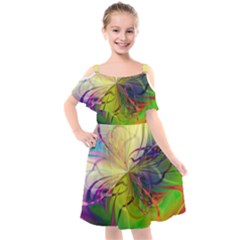  Rainbow Painting Patterns 1 Kids  Cut Out Shoulders Chiffon Dress by DinkovaArt