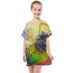  Rainbow Painting Patterns 1 Kids  One Piece Chiffon Dress by DinkovaArt