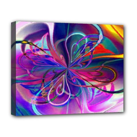 Rainbow Painting Pattern 2 Deluxe Canvas 20  X 16  (stretched) by DinkovaArt