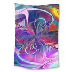 Rainbow Painting Pattern 2 Large Tapestry by DinkovaArt