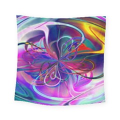 Rainbow Painting Pattern 2 Square Tapestry (small) by DinkovaArt