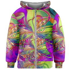 Rainbow Painting Pattern 4 Kids  Zipper Hoodie Without Drawstring by DinkovaArt