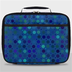 Blue Polka Dots Pattern Full Print Lunch Bag by SpinnyChairDesigns