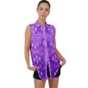 Geometric Galaxy Pattern Print Sleeveless Chiffon Button Shirt View1