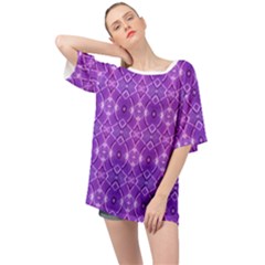 Geometric Galaxy Pattern Print Oversized Chiffon Top by dflcprintsclothing