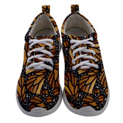 Monarch Butterfly Wings Pattern Athletic Shoes by SpinnyChairDesigns