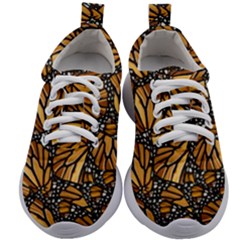 Monarch Butterfly Wings Pattern Kids Athletic Shoes by SpinnyChairDesigns