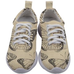 Vintage Ink Stamp On Paper Monarch Butterfly Kids Athletic Shoes by SpinnyChairDesigns