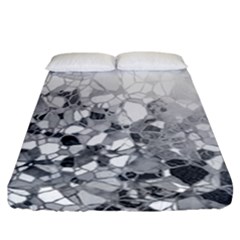 Black And White Abstract Mosaic Pattern Fitted Sheet (california King Size) by SpinnyChairDesigns