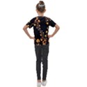 Abstract Gold Yellow Roses on Black Kids  Mesh Piece Tee View2