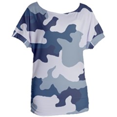 Camo Blue Women s Oversized Tee by MooMoosMumma