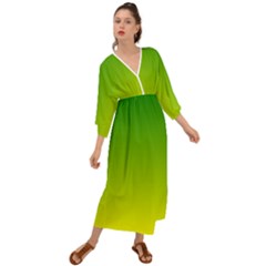 Avocado Ombre Green Yellow Gradient Grecian Style  Maxi Dress by SpinnyChairDesigns