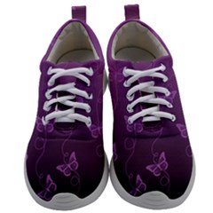 Purple Butterflies Pattern Mens Athletic Shoes by SpinnyChairDesigns