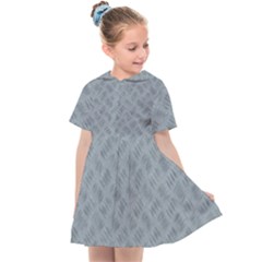 Grey Diamond Plate Metal Texture Kids  Sailor Dress by SpinnyChairDesigns