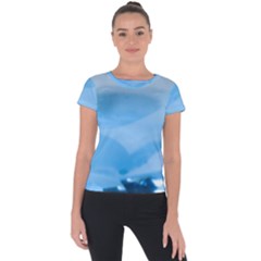 Aquamarine Short Sleeve Sports Top  by Janetaudreywilson