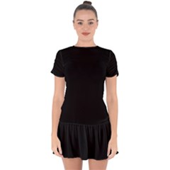 Rich Ebony Drop Hem Mini Chiffon Dress by Janetaudreywilson