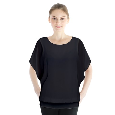 Rich Ebony Batwing Chiffon Blouse by Janetaudreywilson