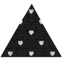 Black and White Polka Dot Hearts Wooden Puzzle Triangle View1