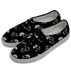 Black And White Skulls Men s Classic Low Top Sneakers by SpinnyChairDesigns