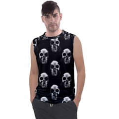 Black And White Skulls Men s Regular Tank Top by SpinnyChairDesigns