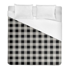 Black And White Buffalo Plaid Duvet Cover (full/ Double Size) by SpinnyChairDesigns