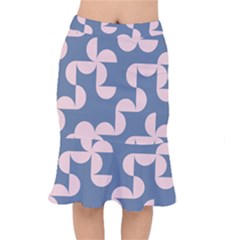 Pink And Blue Shapes Short Mermaid Skirt by MooMoosMumma