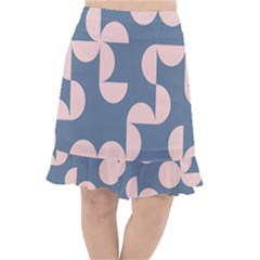 Pink And Blue Shapes Fishtail Chiffon Skirt by MooMoosMumma