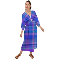 Madras Plaid Blue Purple Grecian Style  Maxi Dress by SpinnyChairDesigns