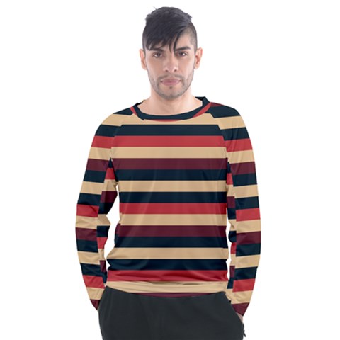 Seventies Stripes Men s Long Sleeve Raglan Tee by tmsartbazaar