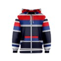 Casual Uniform Stripes Kids  Zipper Hoodie View1