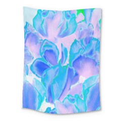 Ciclamen Flowers Blue Medium Tapestry by DinkovaArt