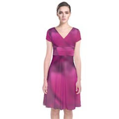 Fun Fuschia Short Sleeve Front Wrap Dress by Janetaudreywilson