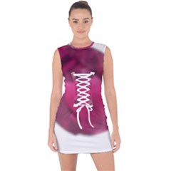 Fun Fuschia Lace Up Front Bodycon Dress by Janetaudreywilson