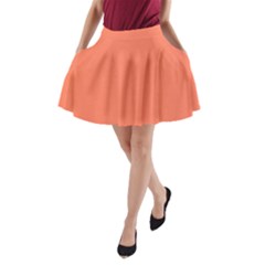 Appreciating Apricot A-line Pocket Skirt by Janetaudreywilson