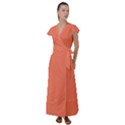 Appreciating Apricot Flutter Sleeve Maxi Dress View1