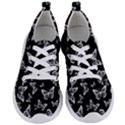 Black and White Butterfly Pattern Women s Lightweight Sports Shoes View1