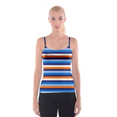 Ocean Blue Stripes Spaghetti Strap Top by tmsartbazaar