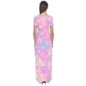 Pink Blue Peach Color Mosaic Short Sleeve Maxi Dress View2