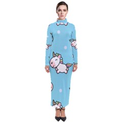 Unicorns  Turtleneck Maxi Dress by Sobalvarro