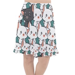 Seamless-cute-cat-pattern-vector Fishtail Chiffon Skirt by Sobalvarro