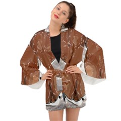 Sexy Boobs Breast Cleavage Woman Long Sleeve Kimono by HermanTelo