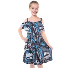 Marginata Flowers  Kids  Cut Out Shoulders Chiffon Dress by DinkovaArt