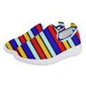 Red And Blue Contrast Yellow Stripes Women s Slip On Sneakers View2