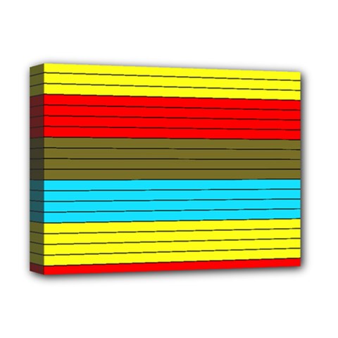 Multicolor With Black Lines Deluxe Canvas 16  X 12  (stretched)  by tmsartbazaar